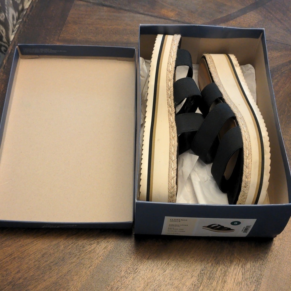 Target Universal Thread Florence Heels Black Triple Strap Sandals Size 9 - Picture 8 of 9